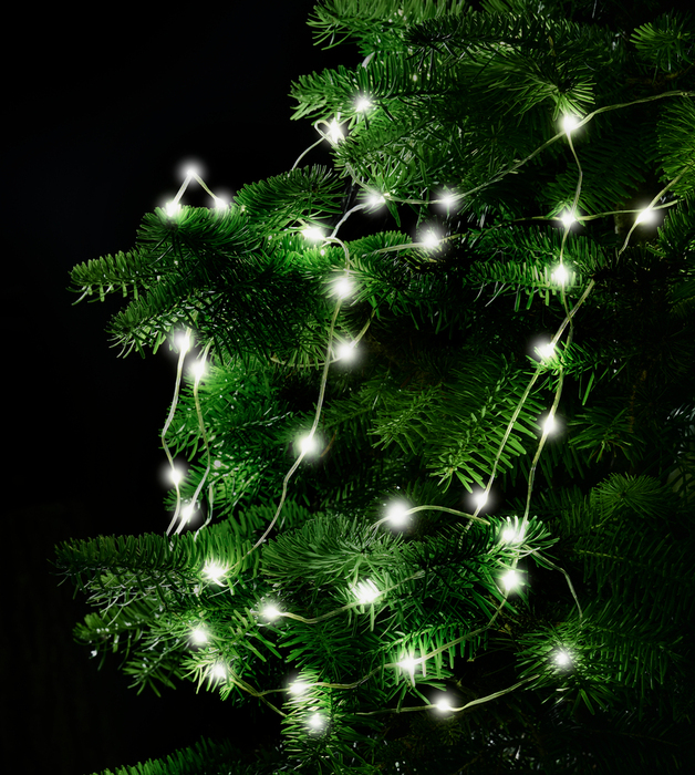 Lyskjede Flex med timer 100 LED hvit 10 meter